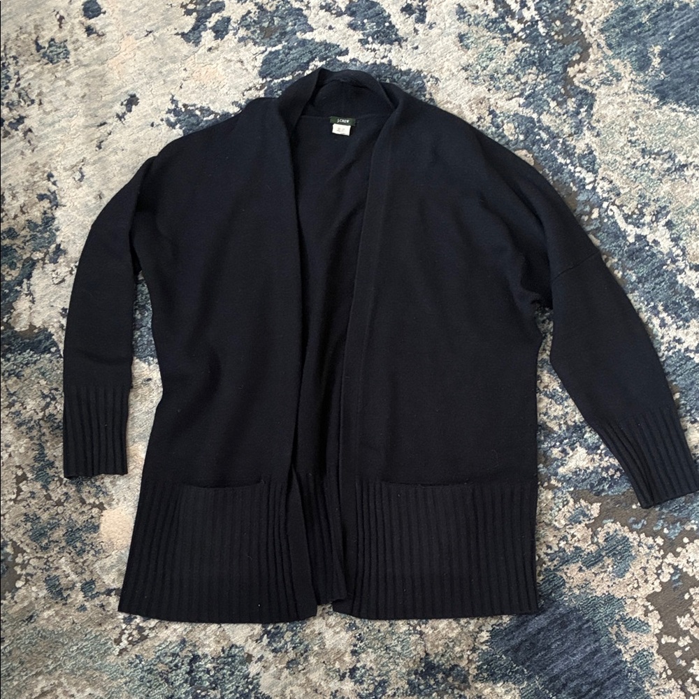 J. Crew Black Open Front Cardigan